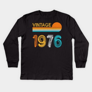 Vintage 1976 Happy 47th Birthday Retro Kids Long Sleeve T-Shirt